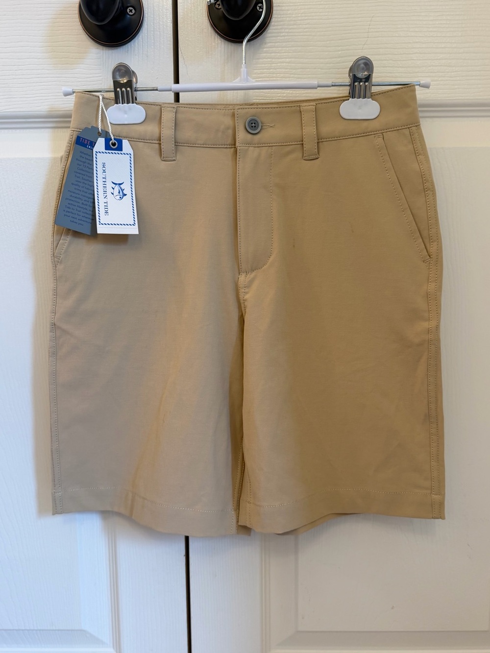 NWT Southern Tide Boys khaki performance shorts size 10